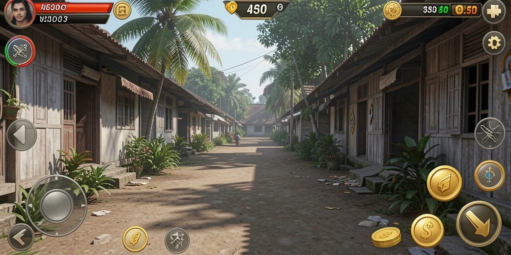 Pemandangan level yang menakjubkan dan penuh warna.